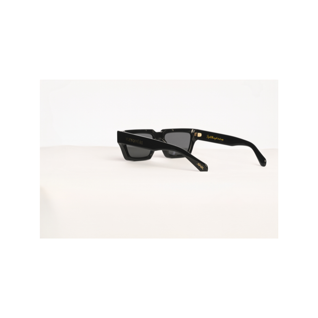 Square Black Bevel Frame | Dark Nylon Lenses