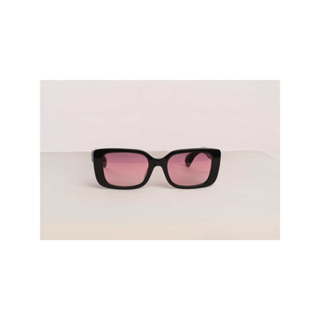 Oval Square Black Frame | Pink Gradient Lenses