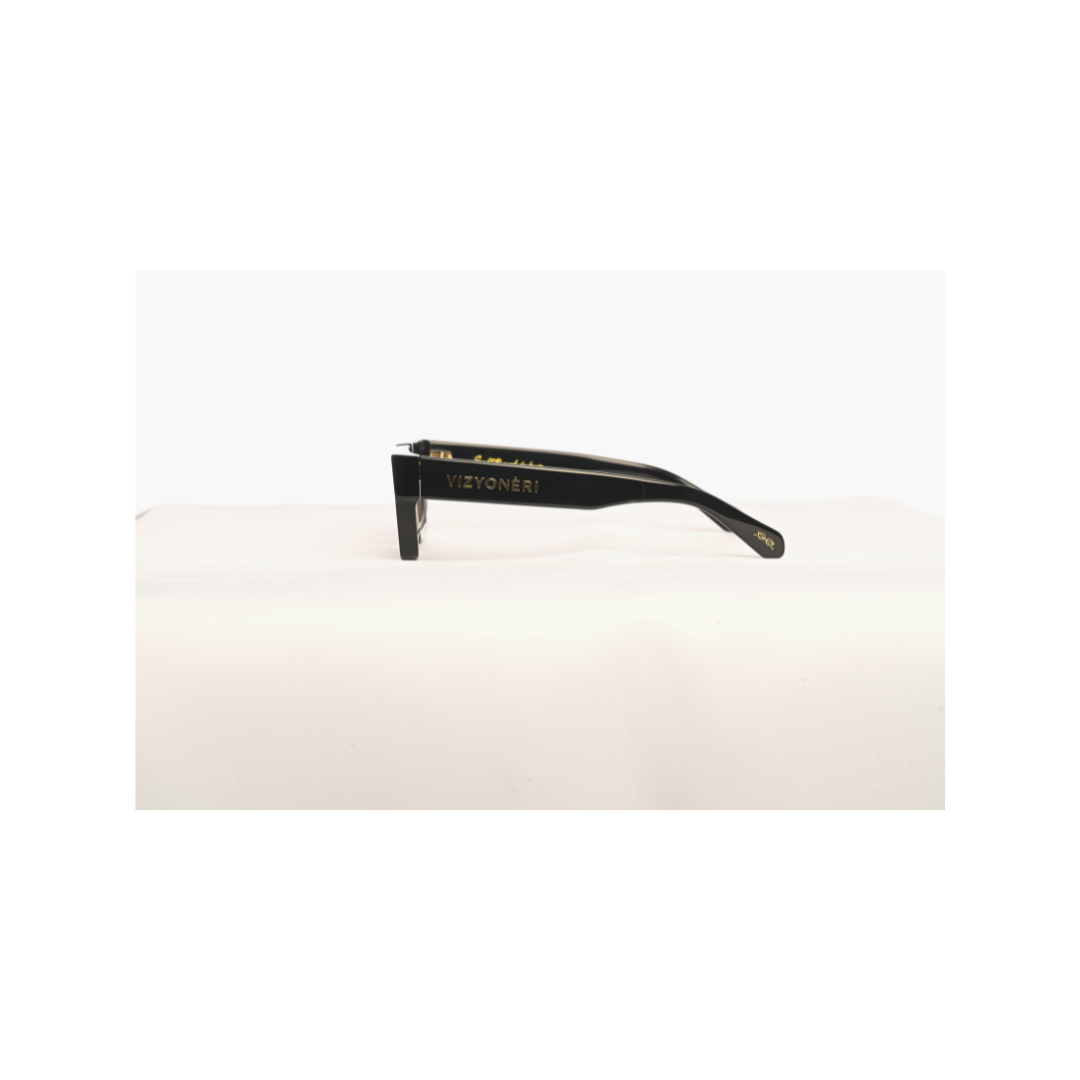 Square Black Bevel Frame | Dark Nylon Lenses